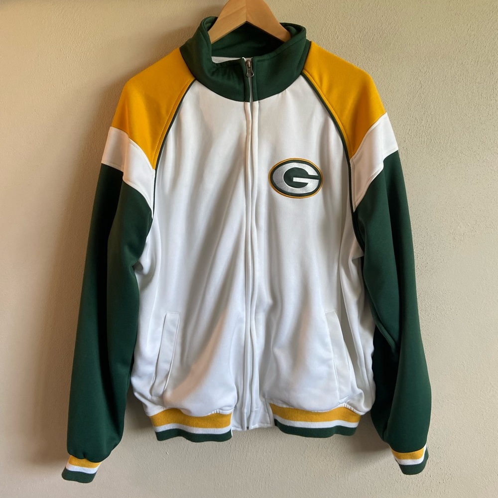 Green Bay Packers NFL Full Zip Light Jacket Green Gold XL‎